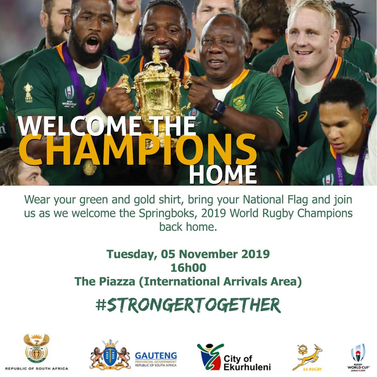 South Africans urged to give Springboks a hero’s welcome