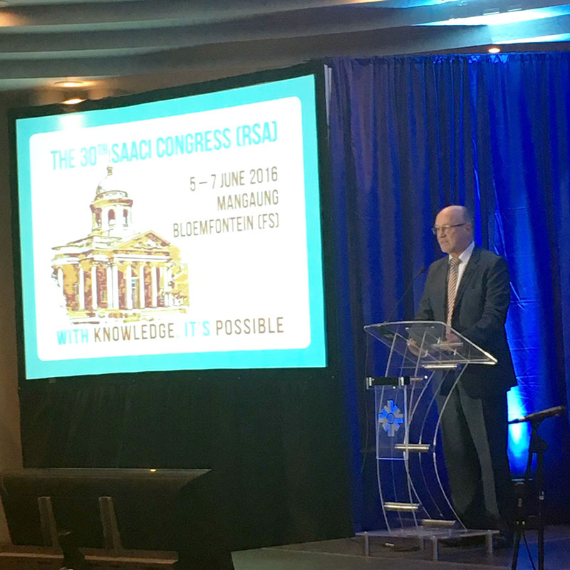 Tourism Minister Derek Hanekom at the 30th South African Association for the Conference Industry