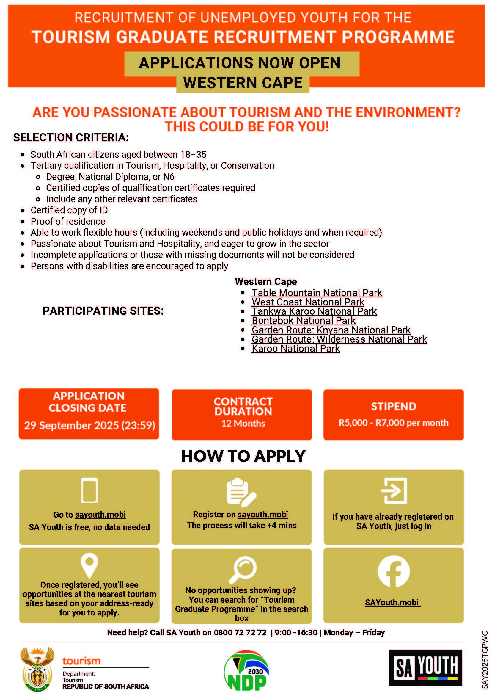 Tourism Graduate Programme - Western Cape 