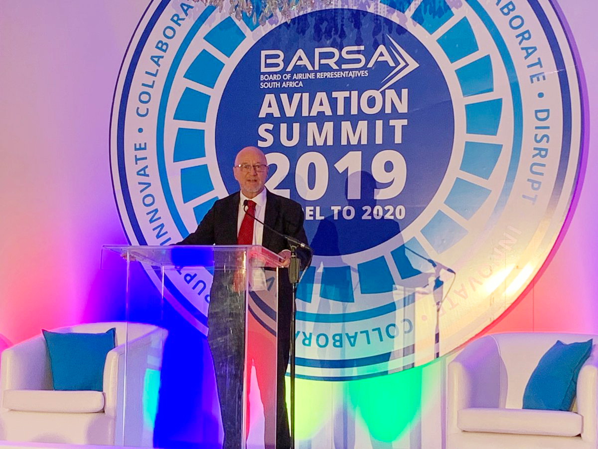 Minister Derek Hanekom at the Board of Airline Representatives of South Africa  (BARSA) Summit 2019