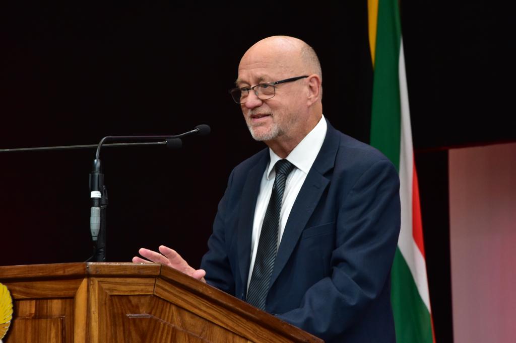 Minister Derek Hanekom welcomes President Cyril Ramaphosa to Africa Travel Indaba 2019