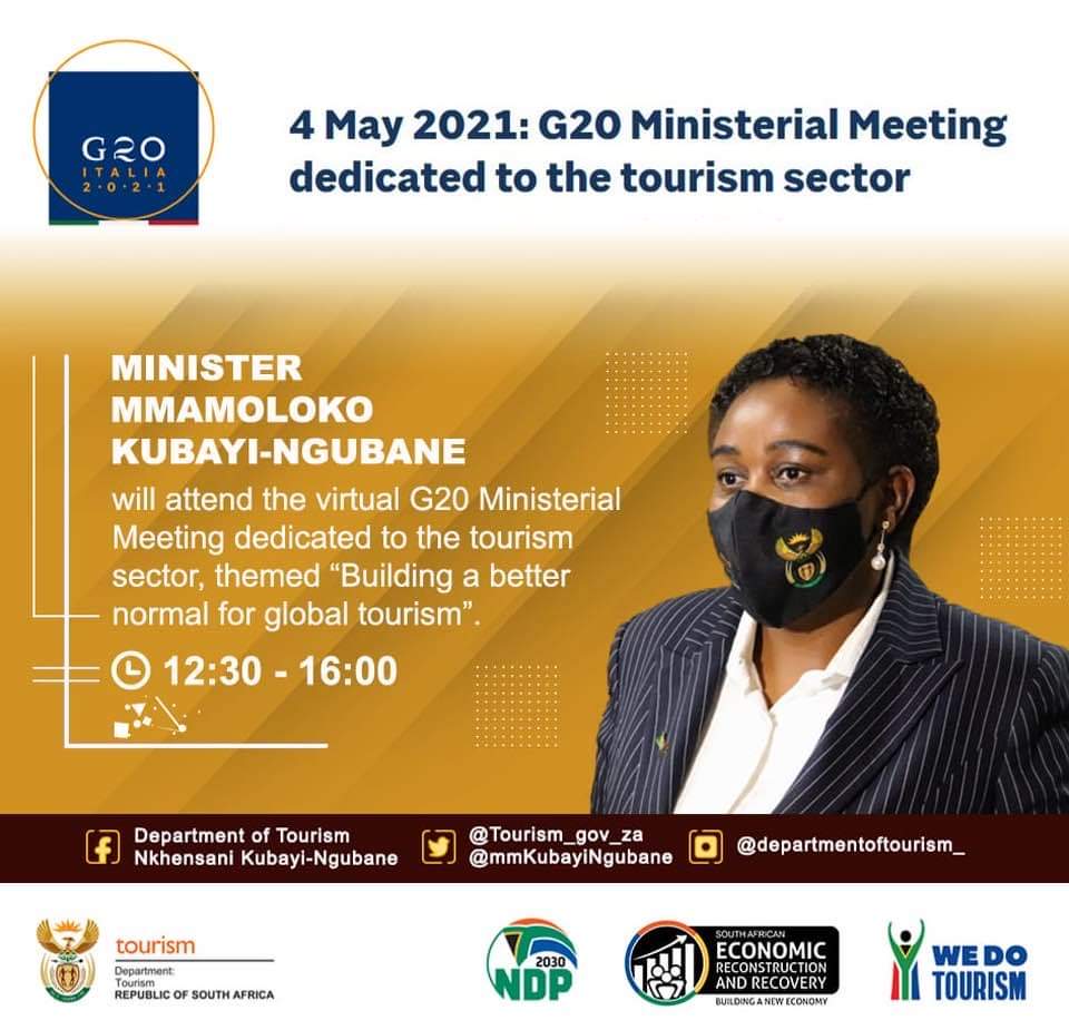 Remarks by the Minister of Tourism, Mmamoloko Kubayi-Ngubane, at G20 Tourism Ministers’ virtual meeting convened by Italy