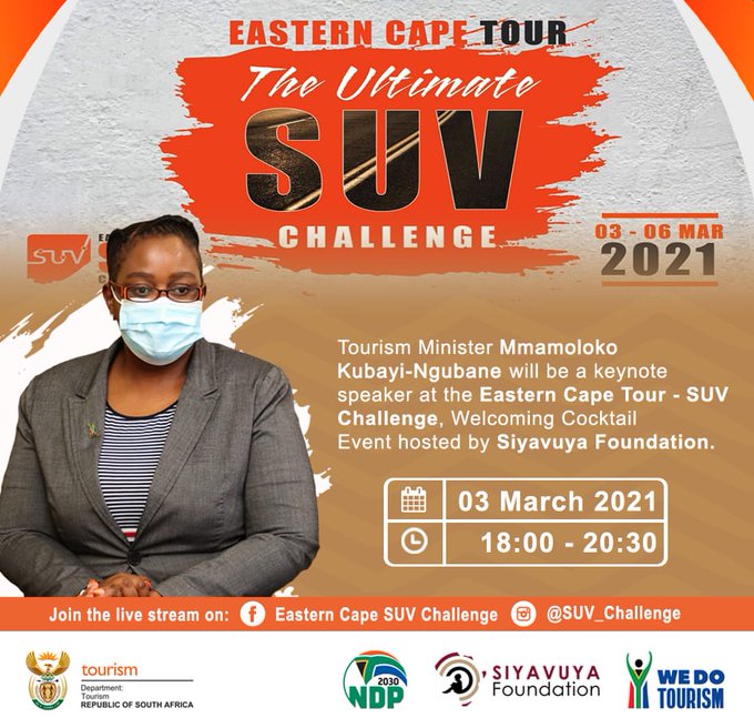 Remarks by the Minister of Tourism, Mmamoloko Kubayi-Ngubane, at the SUV Challenge, online