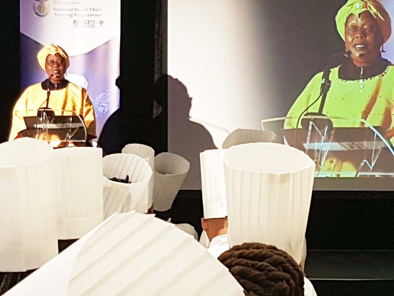 Deputy Minister Thabethe congratulates chef graduates in Cape Town