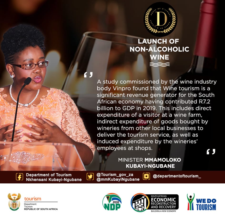 Remarks by the Minister of Tourism, Mmamoloko Kubayi-ngubane, at non-alcoholic wine dinner, online