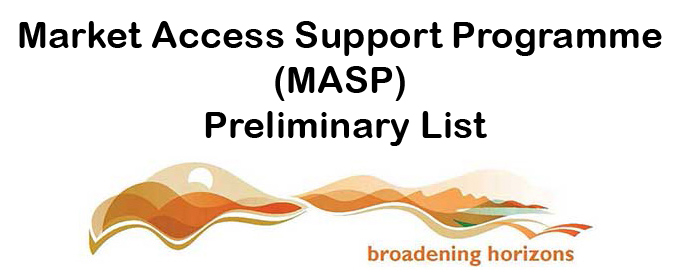 Market Access Support Programme (MASP) Preliminary List