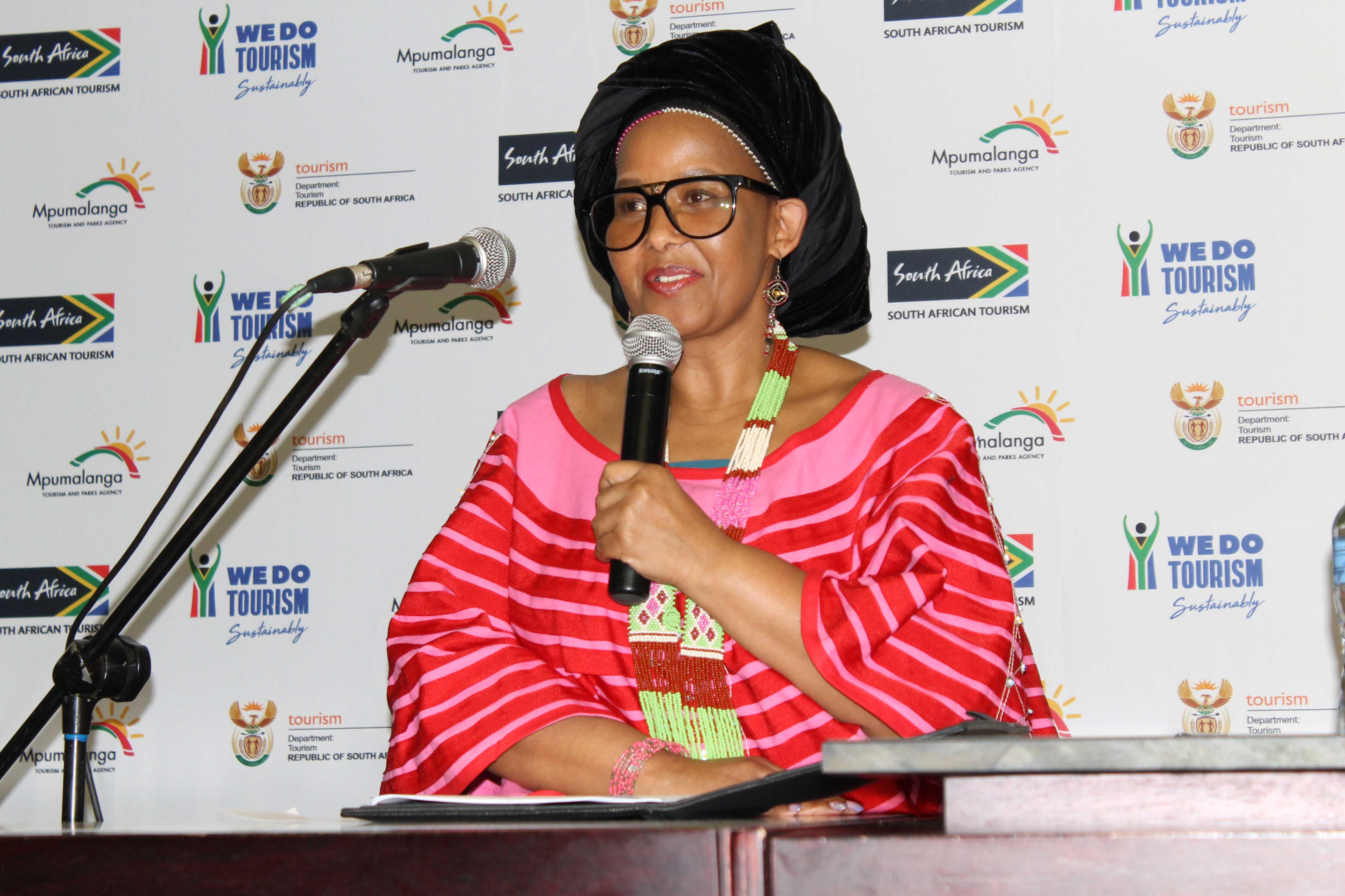 Minister Tokozile Xasa at the University of Mpumalanga as part of Tourism Month celebration